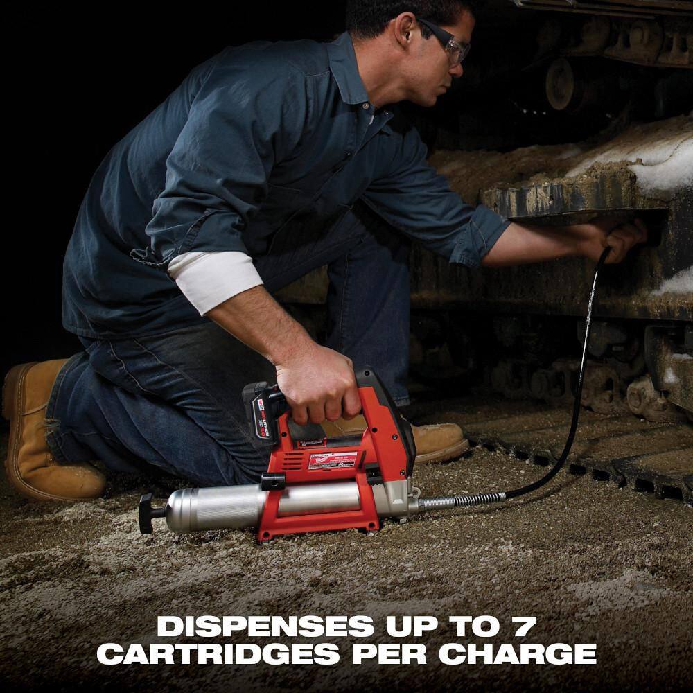 Milwaukee M12 12-Volt Lithium-Ion Cordless Grease Gun Kit with 4.0 Ah Battery, Charger and Bag