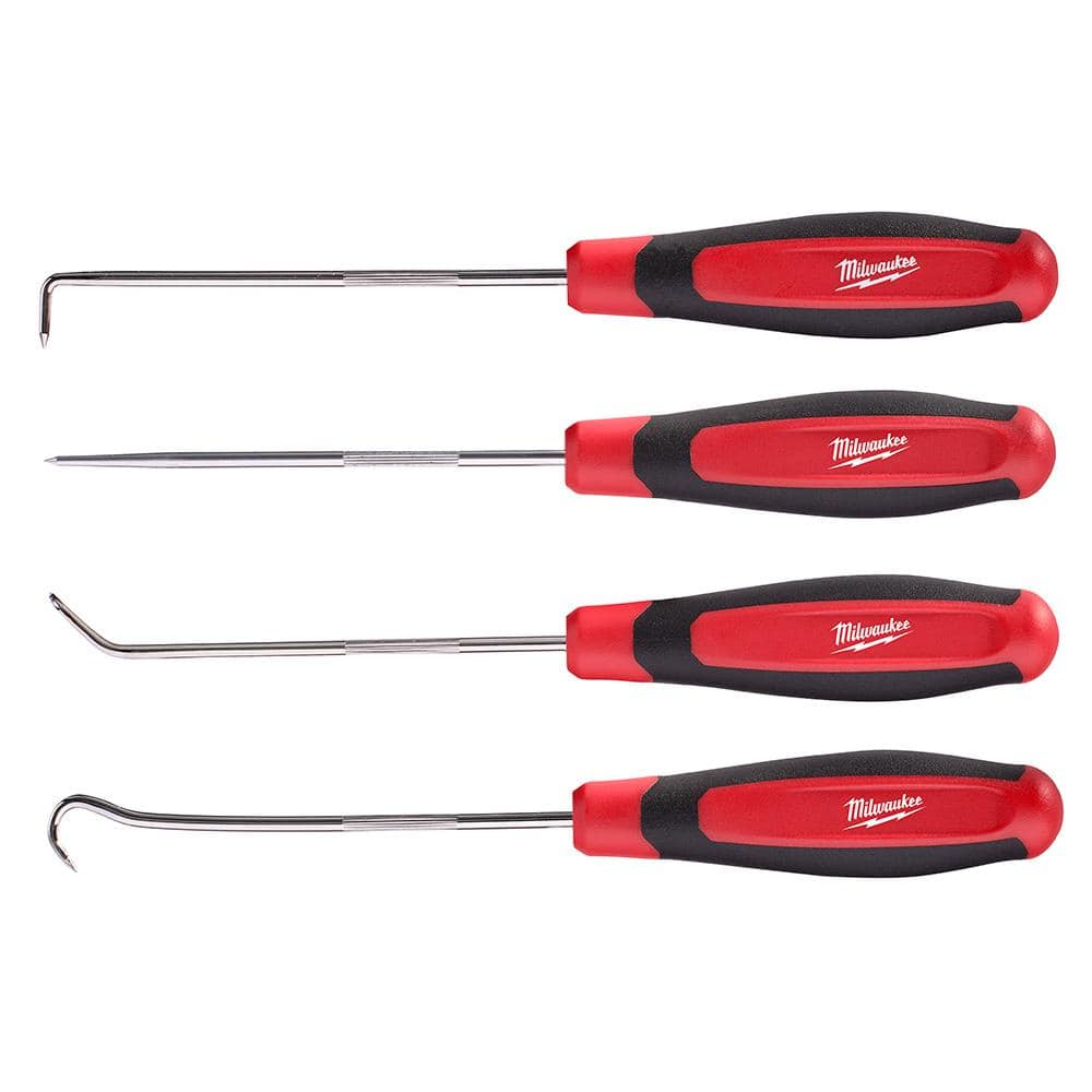 Milwaukee 4.75 in. Mini Flush Cutting Pliers + 4-Piece Hook & Pick Set (5-Piece)