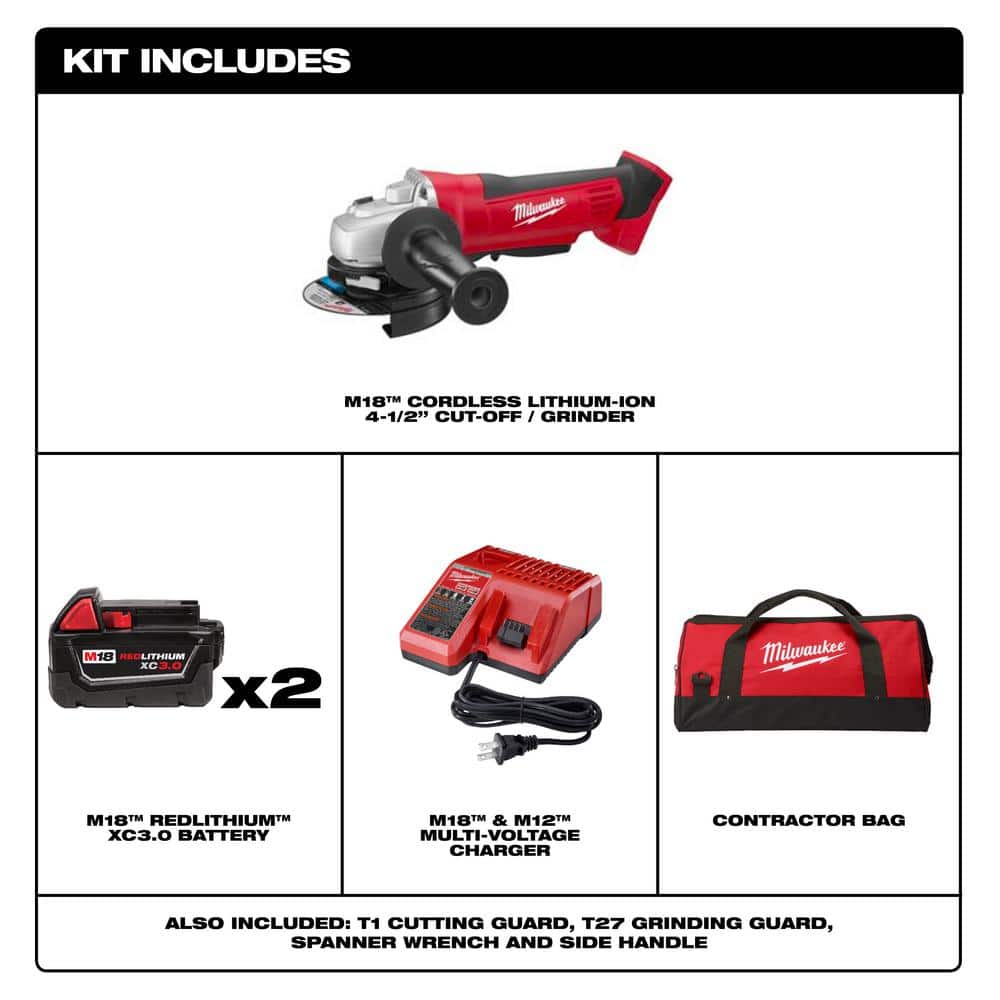Milwaukee 2680-20 M18 18V 4-1/2 in. Cordless Angle Grinder – Bare Tool