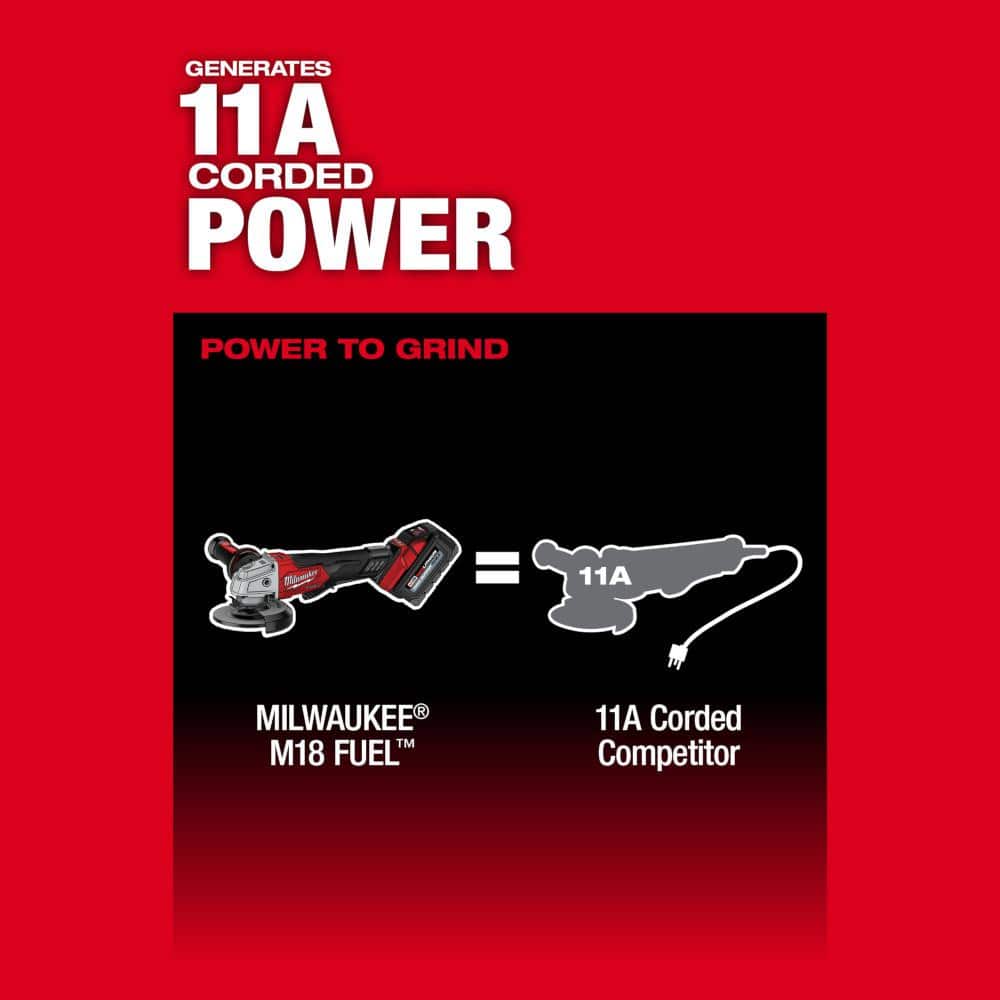 Milwaukee M18 FUEL 18-Volt Lithium-Ion Brushless 4-1/2 in./5 in. Angle Grinder Kit, Paddle Switch No-Lock with 4-1/2 in. Diamond Blade
