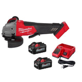 Milwaukee M18 FUEL 18V Brushless Cordless 4-1/2 in./5 in. Angle Grinder Kit with Two 5.0Ah Batteries and Charger