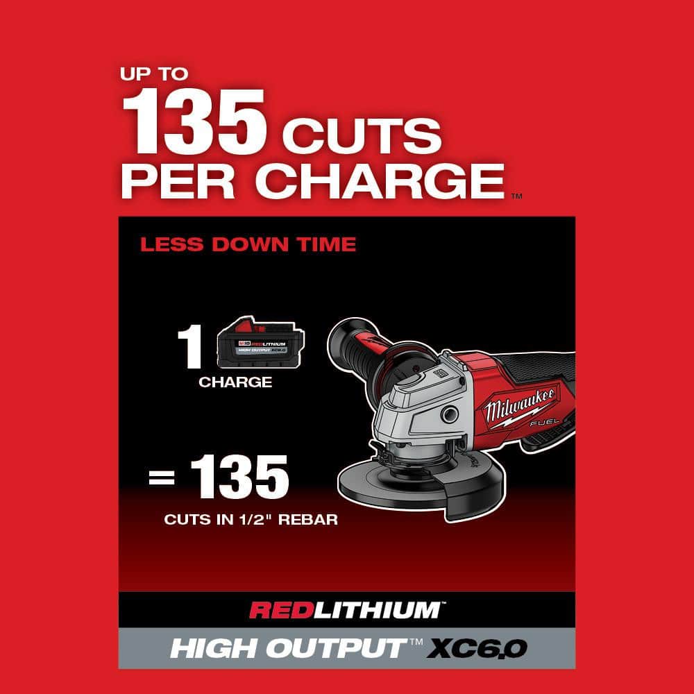 Milwaukee M18 FUEL 18-Volt Brushless Cordless 4-1/2 in./5 in. Angle Grinder Paddle Switch Kit with 2 XC6.0 Batteries & Charger