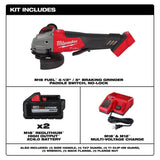 Milwaukee M18 FUEL 18V Brushless Cordless 4-1/2 in./5 in. Angle Grinder Kit with Two 5.0Ah Batteries and Charger