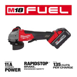 Milwaukee M18 FUEL 18V Lithium-Ion Brushless Cordless 4-1/2 in./5 in. Grinder, Paddle Switch Kit w/M18 FUEL Compact Impact Wrench
