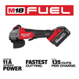 Milwaukee M18 FUEL 18V Lithium-Ion Brushless Cordless 4-1/2 in./5 in. Angle Grinder Paddle Switch Kit with (3) 6.0 Ah Batteries