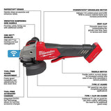 Milwaukee M18 FUEL 18-Volt 4-1/2 in./5 in. Cordless Grinder Kit with Paddle Switch & Braking Grinder, (2) M18 6.0Ah Batteries