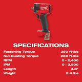 Milwaukee M18 FUEL 18-Volt Lithium-Ion Brushless Cordless 4-1/2 in./5 in. Braking Grinder Kit w/M18 FUEL Compact Impact Wrench