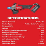 Milwaukee M18 FUEL 18-Volt Lithium-Ion Brushless Cordless 4-1/2 in./5 in. Braking Grinder Kit w/M18 FUEL Compact Impact Wrench