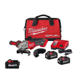 Milwaukee M18 FUEL 18V Lithium‑Ion Brushless Cordless 4-1/2 in./5 in. Braking Grinder Kit w/ Paddle Switch, (3) 6.0Ah Batteries