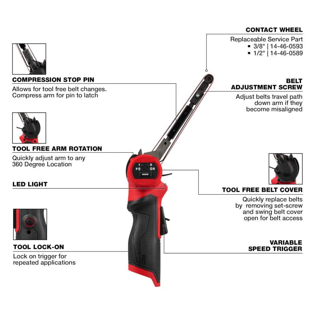 Milwaukee M12 FUEL 12V Lithium-Ion Brushless Cordless 1/2 in. x 18 in. Bandfile and M12 FUEL 3 in. Cut Off Saw