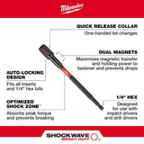 Milwaukee SHOCKWAVE Impact Duty 6 in. Magnetic Locking Bit Holder (48-32-4532)