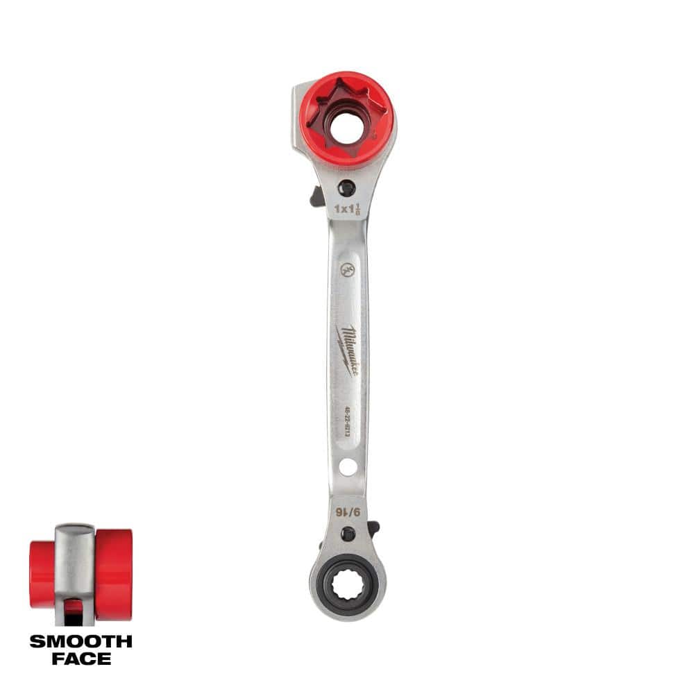 Milwaukee Lineman’s 5-in-1 3/4 in. Ratcheting Wrench w/ Smooth Strike Face + Lineman’s 2-in-1 Insulated Ratcheting Box Wrench Set (Model 48-22-9216 & 48-22-9211)
