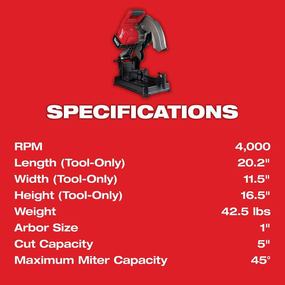 Milwaukee M18 FUEL 18-Volt Lithium-Ion Brushless Cordless 14 in. Abrasive Cut-Off Saw Kit with One 12.0Ah Battery