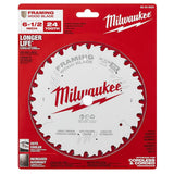 Milwaukee 6-1/2 in. x 40-Tooth Fine Finish Circular Saw Blade (2-Pack)