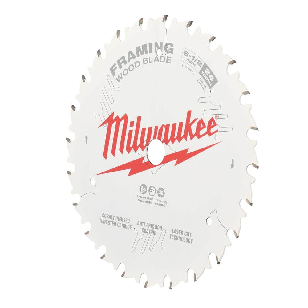 Milwaukee 6-1/2 in. x 40-Tooth Fine Finish Circular Saw Blade (2-Pack)