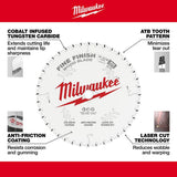 Milwaukee 7-1/4 in. x 40-Tooth Fine Finish Circular Saw Blade, 5/8 in. Arbor