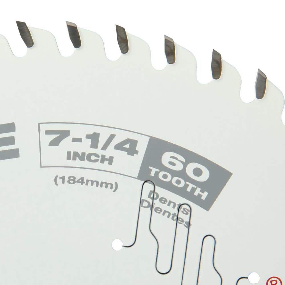 Milwaukee 7-1/4 in. x 60-Tooth Ultra Fine Finish Circular Saw Blade with 7-1/4 in. x 24-Tooth Framing Circular Saw Blade (2-Piece)