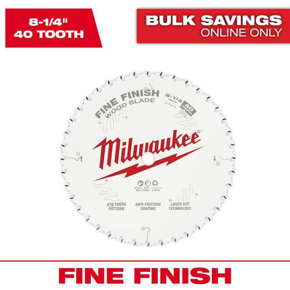 Milwaukee 8-1/4 in. x 40-Tooth Fine Finish Circular Saw Blade (2-Pack)