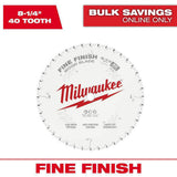 Milwaukee 8-1/4 in. x 40-Tooth Fine Finish Circular Saw Blade (2-Pack)