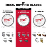 Milwaukee 8 in. x 42-Tooth Carbide Metal & Stainless Cutting Circular Saw Blade (2-Pack)