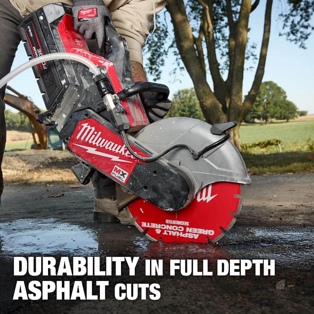 Milwaukee 16 in. Asphalt & Green Concrete Segmented Diamond Blade, 1 in/20 mm Arbor, 5,460 RPM (49-93-7245)