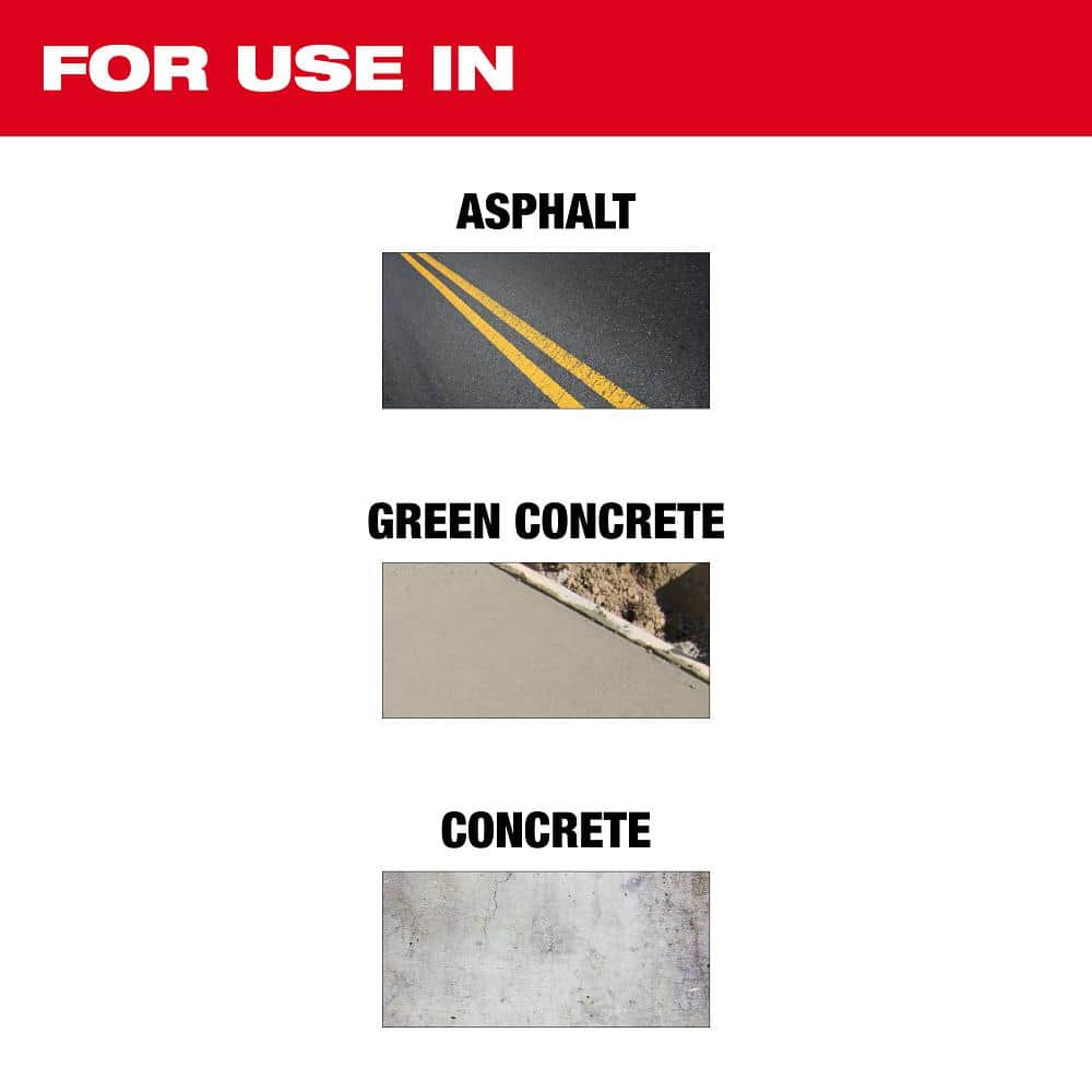 Milwaukee 16 in. Asphalt & Green Concrete Segmented Diamond Blade, 1 in/20 mm Arbor, 5,460 RPM (49-93-7245)