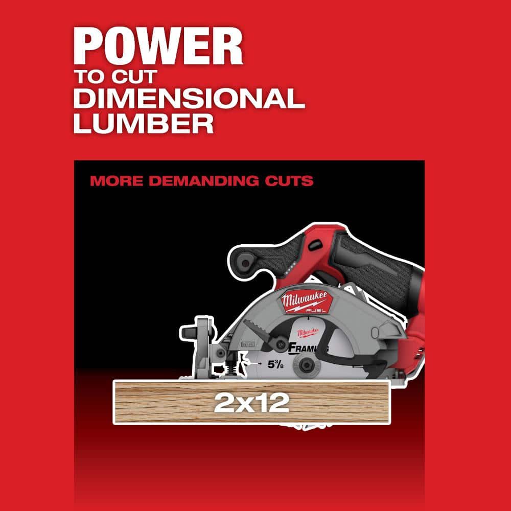 Milwaukee M12 FUEL 12-Volt Brushless Cordless 5-3/8 in. Circular Saw Kit with 4.0Ah Battery, Charger and Tool Bag