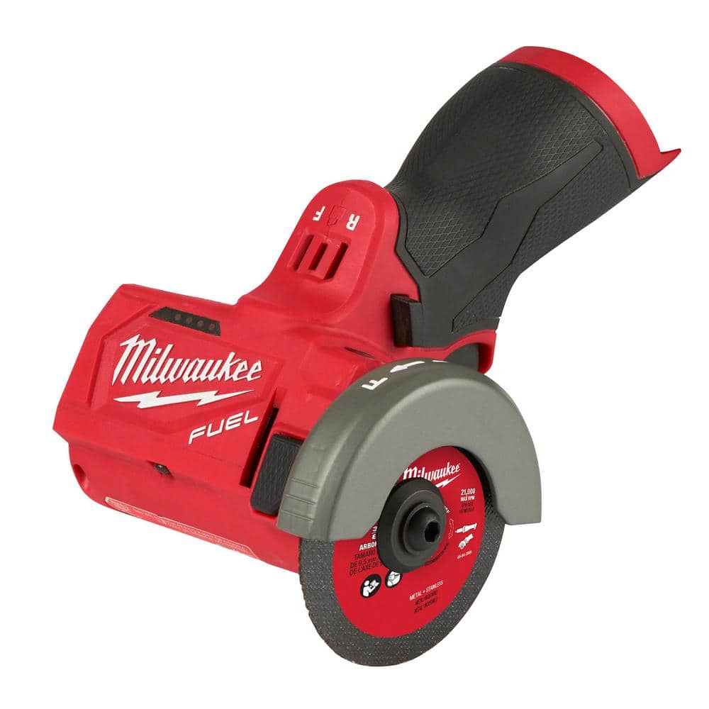 Milwaukee M12 FUEL 12V 3 in. Lithium-Ion Brushless Cordless Cut-Off Saw (Tool-Only) with 3 in. Diamond Tile Blades (2-Pack)