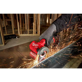 Milwaukee M12 FUEL 12V 3 in. Brushless Cordless Cut-Off Saw Kit + M12 3/8 in. Ratchet, with 5.0Ah & 2.5Ah Batteries