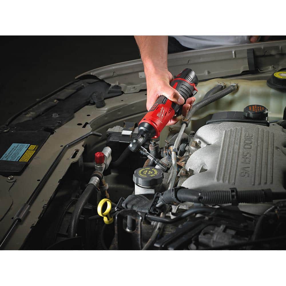 Milwaukee M12 FUEL 12V 3 in. Brushless Cordless Cut-Off Saw Kit + M12 3/8 in. Ratchet, with 5.0Ah & 2.5Ah Batteries