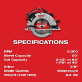 Milwaukee M18 Brushless 15‑Gauge Angled Finish Nailer & 7‑1/4 in. Brushless Circular Saw Combo with M18 2.0Ah and 5.0Ah XC Batteries