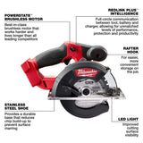 Milwaukee M18 FUEL 18-Volt Brushless Cordless Metal-Cutting Circular Saw, 5-3/8 in (Tool-Only) with 30T Metal Saw Blade