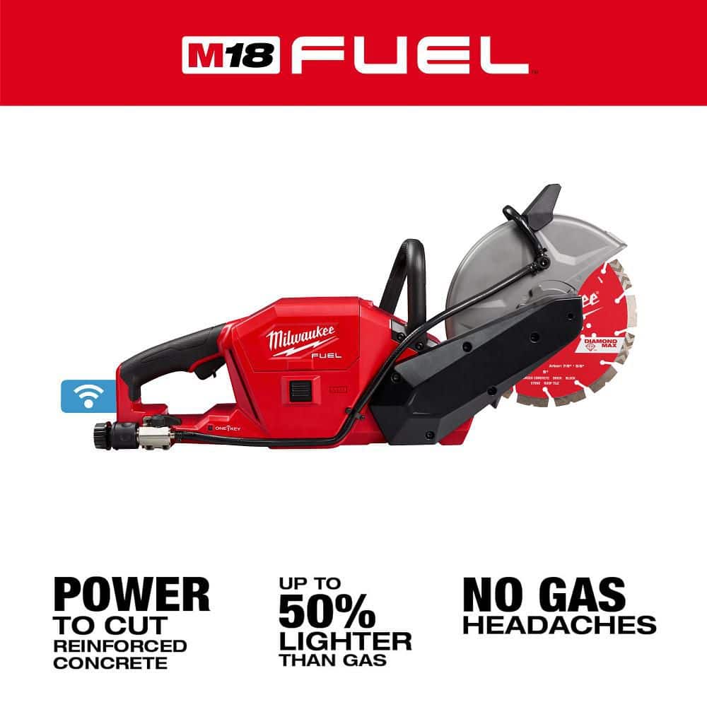 Milwaukee M18 FUEL ONE-KEY 18V Brushless Cordless 9 in. Cut-Off Saw Kit with (2) 12.0Ah Batteries, Rapid Charger & 100 ft. Bold Line Chalk Reel