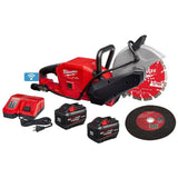 Milwaukee M18 FUEL ONE-KEY 18V Lithium-Ion Brushless Cordless 9 in. Cut-Off Saw Kit with (2) 12.0Ah Batteries & Rapid Charger