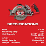 Milwaukee M18 FUEL 18V Litj-Ion Cordless 7-1/4 in. Rear Handle Circ Saw w/Wet/Dry Shop Vac & (2) High Output 6.0Ah Battery Pack