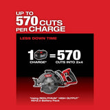 Milwaukee M18 FUEL 18V Lithium-Ion Cordless 7-1/4 in. Rear Handle Circ Saw w/3-1/2 in. 30-Degree Nailer, Two 6 Ah HO Batteries