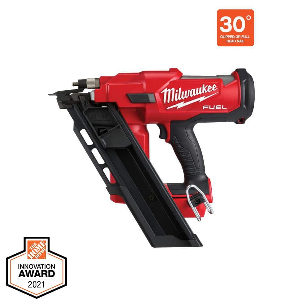 Milwaukee M18 FUEL 18V Lithium-Ion Cordless 7-1/4 in. Rear Handle Circ Saw w/3-1/2 in. 30-Degree Nailer, Two 6 Ah HO Batteries