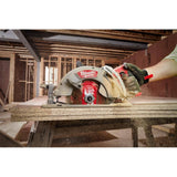 Milwaukee M18 FUEL 18V Lith-Ion Cordless 7-1/4 in. Rear Handle Circ Saw w/1/2 in. Impact Wrench & (2) High Output 6.0Ah Battery