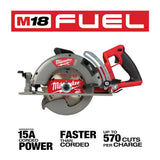 Milwaukee M18 FUEL 18V Lithium-Ion Cordless 7-1/4 in. Rear Handle Circular Saw with M18 REDLITHIUM FORGE HD 12.0 Ah Battery
