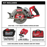 Milwaukee M18 FUEL 18-Volt 7-1/4 in. Cordless Rear-Handle Circular Saw Kit with 12.0Ah Battery and Rapid Charger