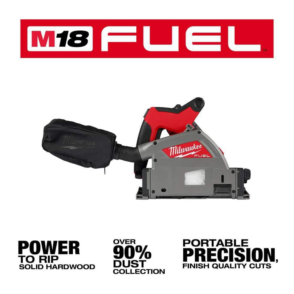 Milwaukee M18 FUEL 18V Lithium‑Ion Brushless Cordless 6-1/2 in. Plunge Track Saw Kit with 106 in. Guide Rail