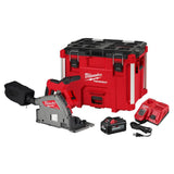 Milwaukee M18 FUEL 18V Lithium‑Ion Brushless Cordless 6-1/2 in. Plunge Track Saw Kit with 55 in. Guide Rail & Track Clamps