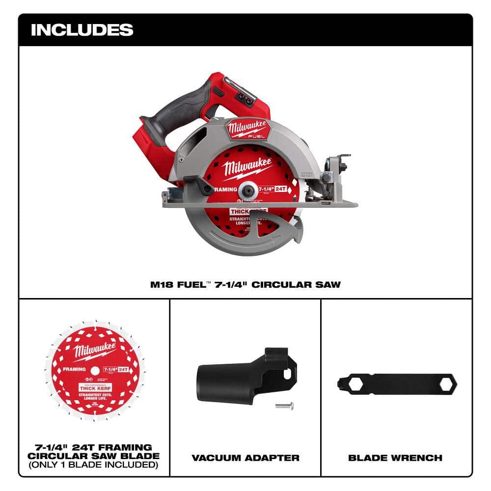 Milwaukee M18 FUEL 18V Lithium-Ion Brushless Cordless 7-1/4 in. Circular Saw (Tool-Only) 2834-20