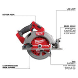 Milwaukee M18 FUEL 18V Brushless Cordless 7-1/4 in. Circular Saw with REDLITHIUM FORGE XC 8.0Ah Battery Pack
