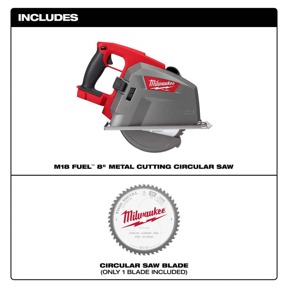 Milwaukee M18 FUEL 18V 8 in. Brushless Cordless Metal-Cutting Circular Saw Kit with 8.0Ah Battery and Rapid Charger