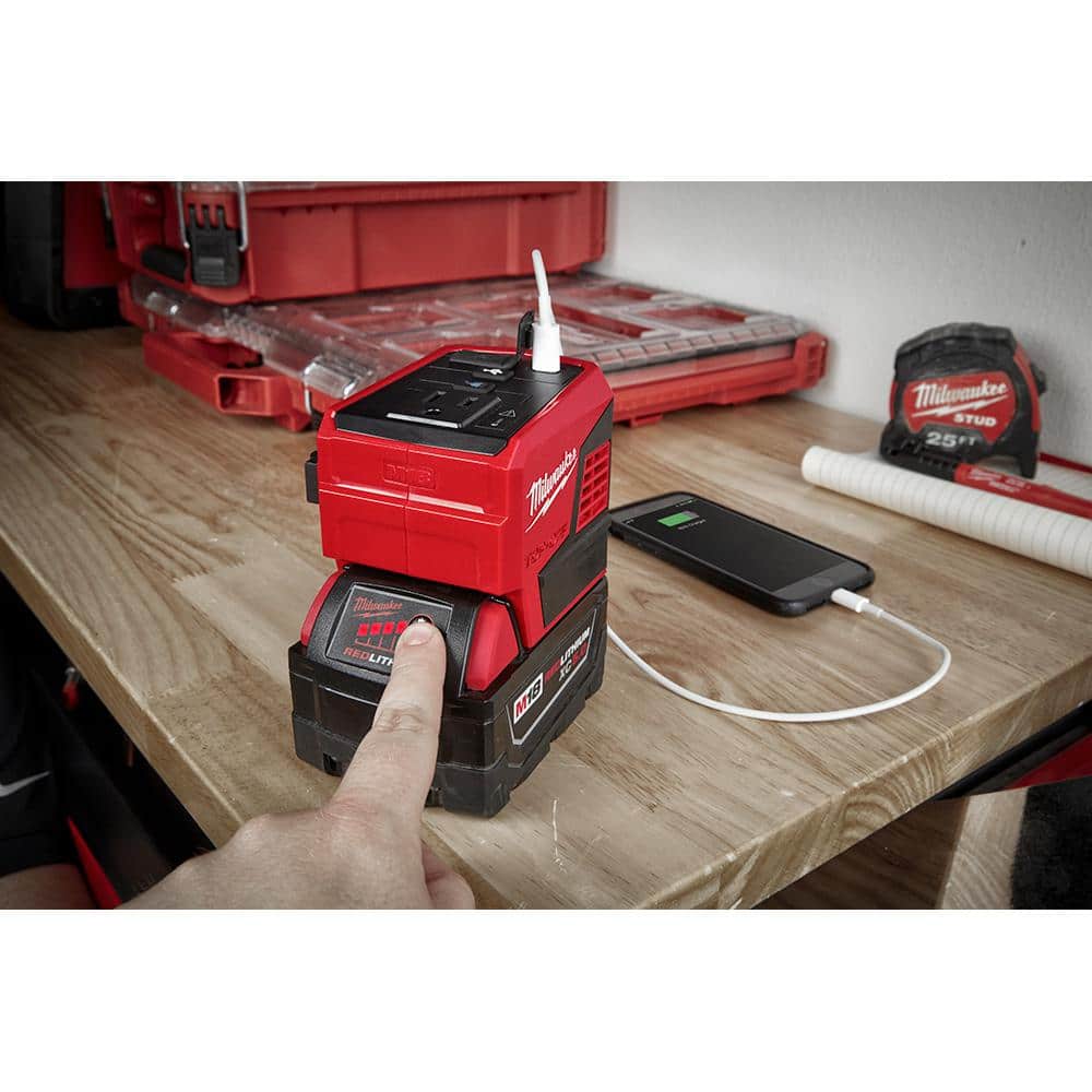 Milwaukee M18 18V Lithium-Ion 175W Compact Inverter + M18 HIGH OUTPUT FORGE XC6.0 Battery Kit
