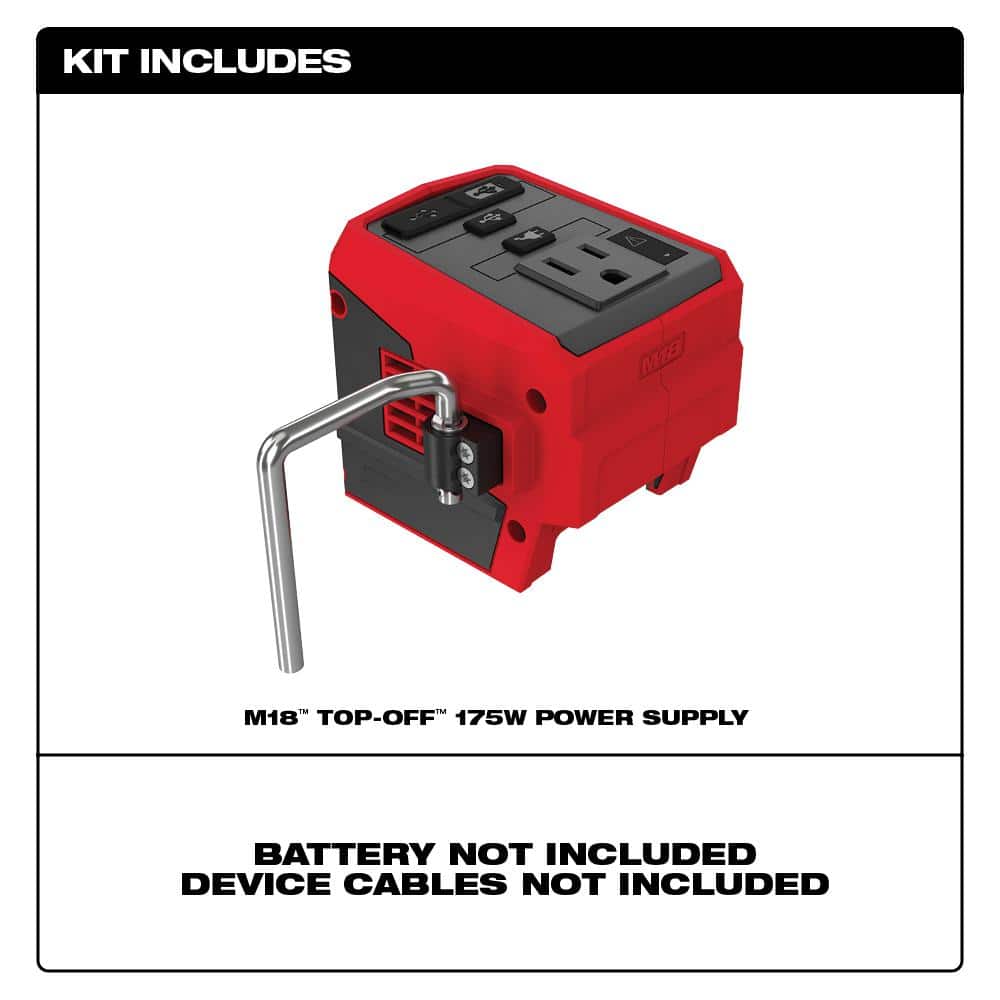 Milwaukee M18 18V Lithium-Ion 175W Compact Inverter + M18 HIGH OUTPUT FORGE XC6.0 Battery Kit