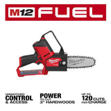 Milwaukee M12 FUEL 6 in. 12V Lithium-Ion Brushless Cordless HATCHET Pruning Saw Kit with M12 FUEL Hammer Drill & Impact Driver (2527-21/3497-22)