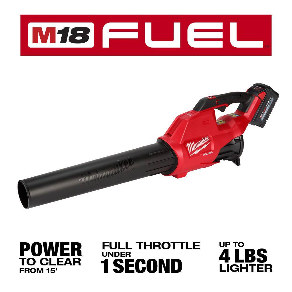 Milwaukee M18 FUEL 14 in. Top Handle 18V Lithium-Ion Brushless Cordless Chainsaw w/Blower Kit, 8.0 Ah Battery, Rapid Charger