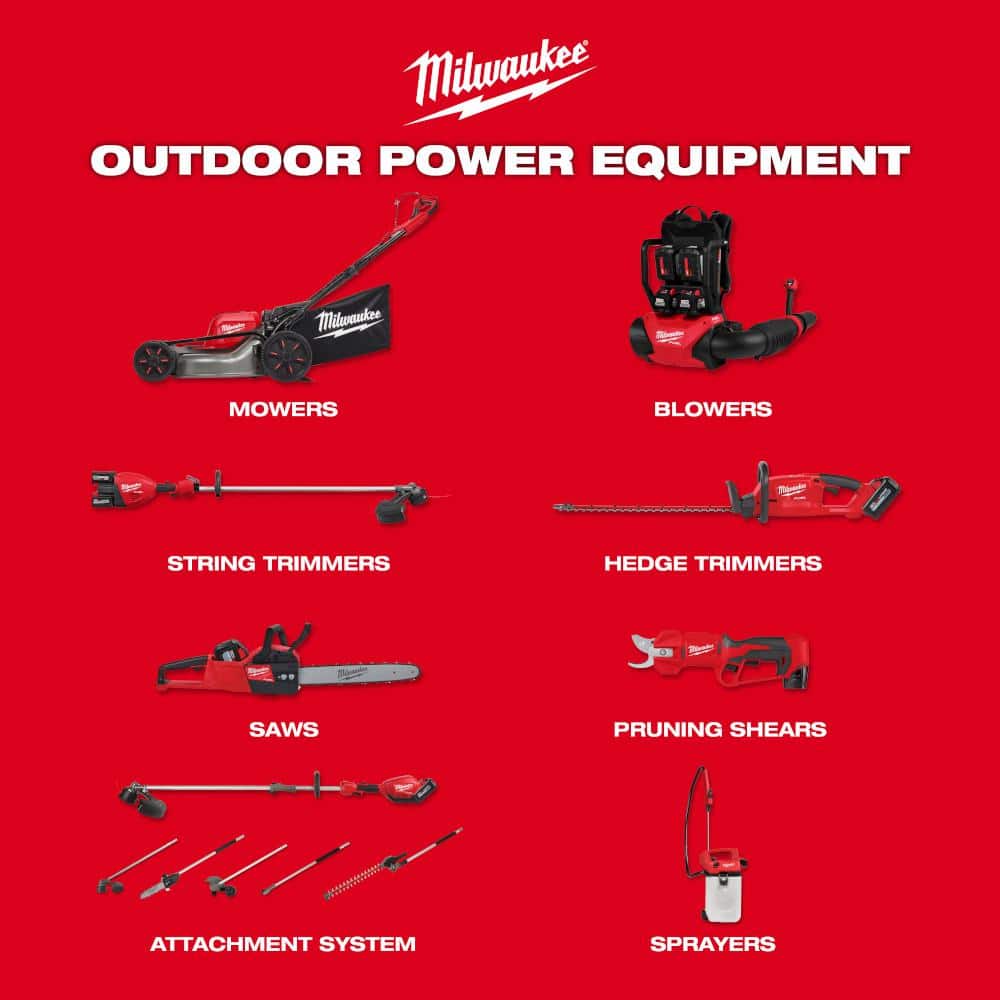 Milwaukee M18 FUEL 14 in. Top Handle 18V Lithium-Ion Brushless Cordless Chainsaw w/ String Trimmer, 8.0 Ah Battery, Charger